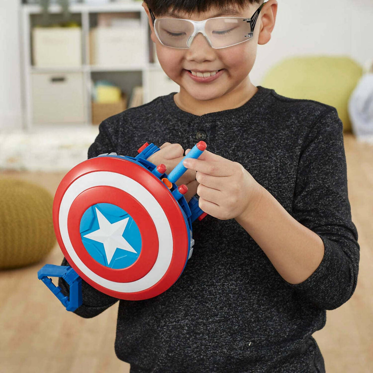 Marvel - Nerf Mech Strike Mechasaurs Captain America Redwing Blaster - Hasbro