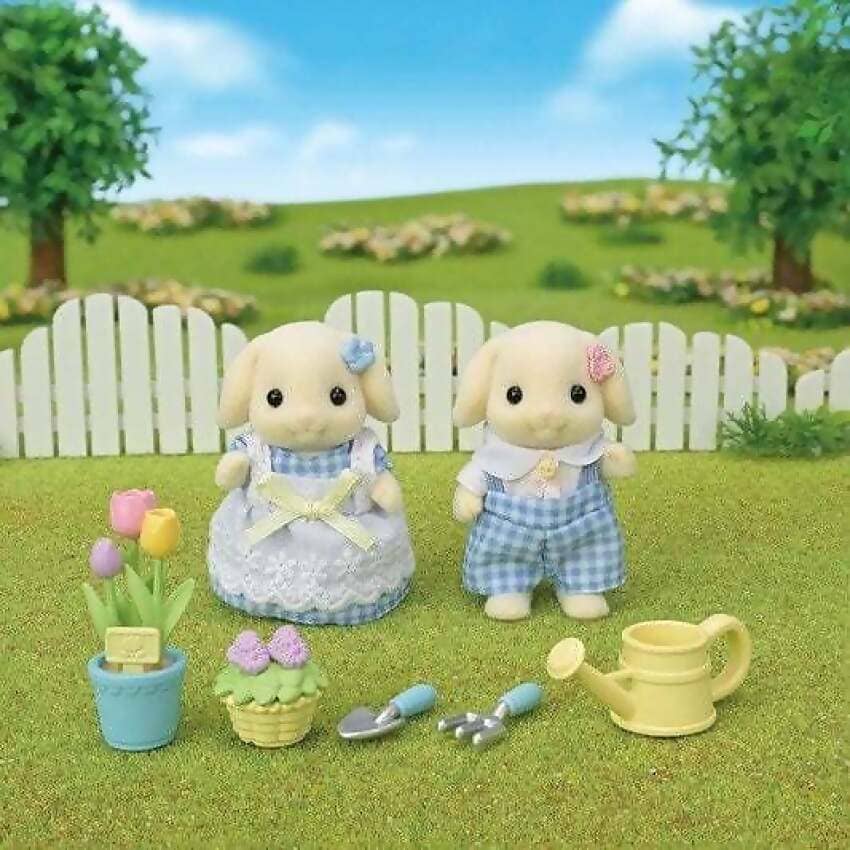 Sylvanian Families - Blossom Gardening Playset Flora Rabbit Sister & Brother