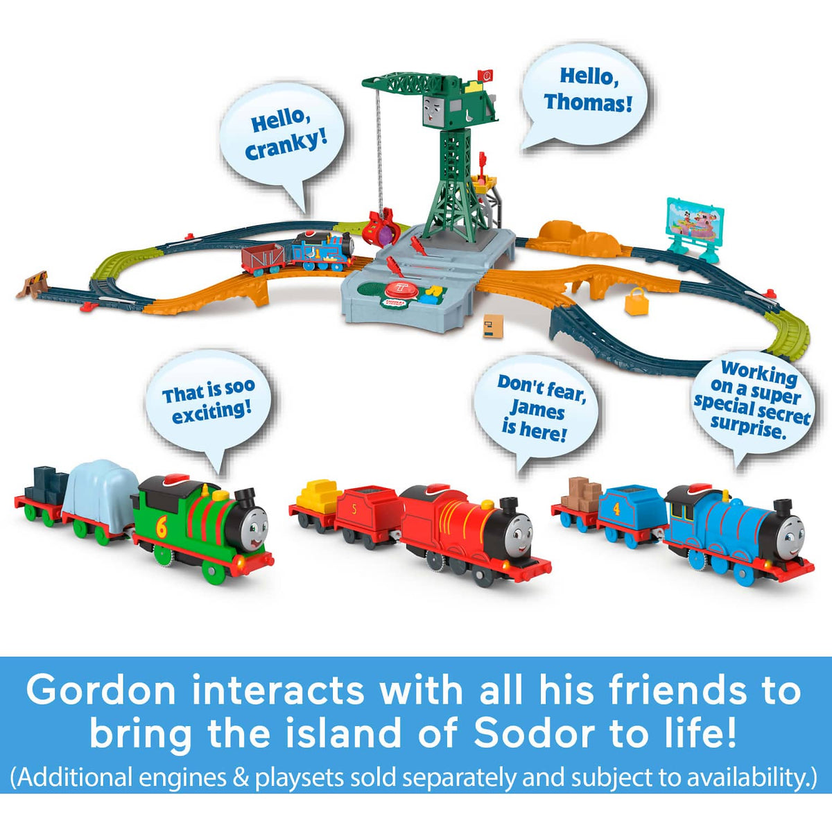 Fisher-Price - Thomas & Friends Talking Gordon Toy Train Motorized Engine With Phrases & Sounds