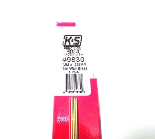 K&S METAL #9830 BRASS ROUND TUBE 1X300MM 4PCS
