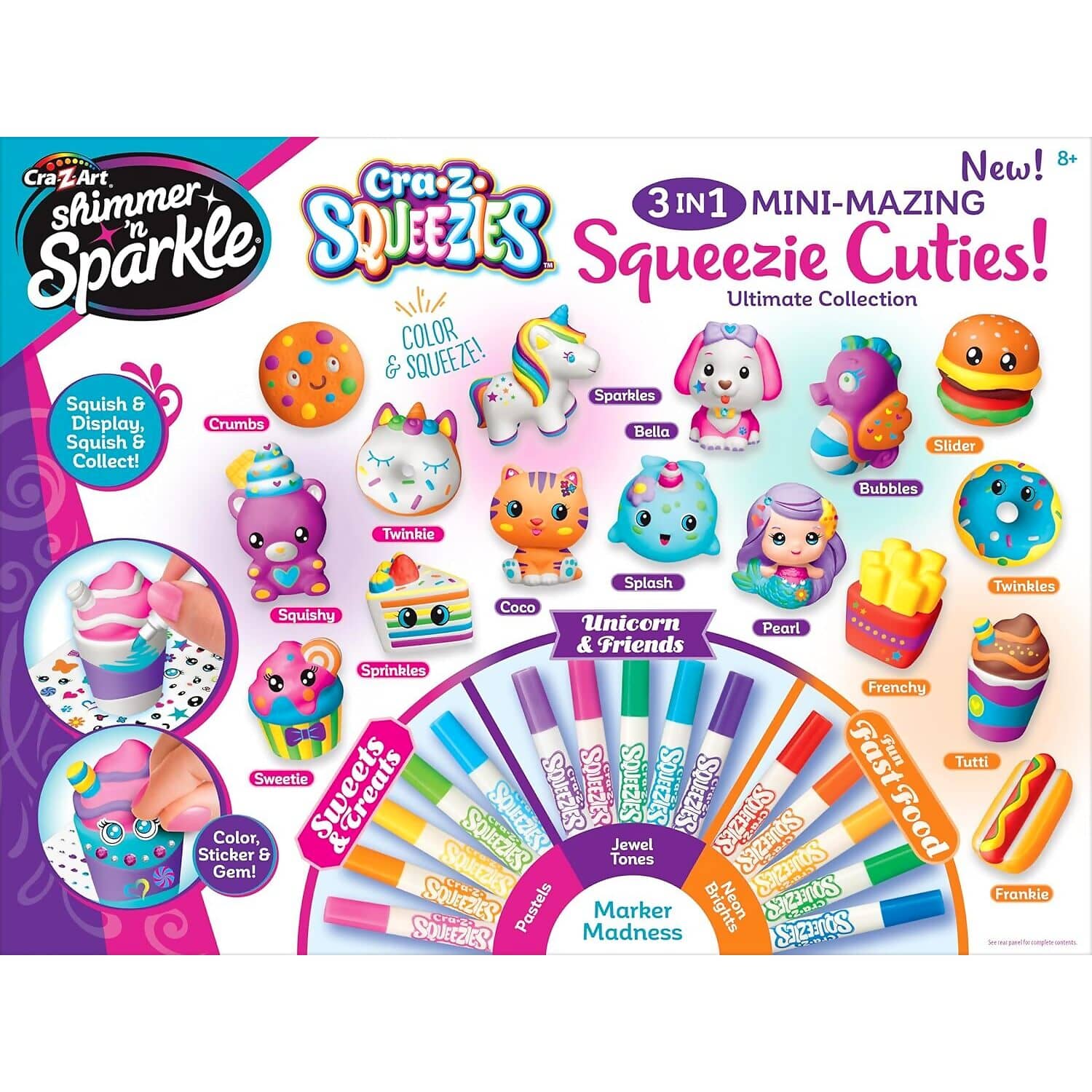 Cra-Z-Art - Shimmer N Sparkle - 3in1 Mini Mazing Squeezie Cuties