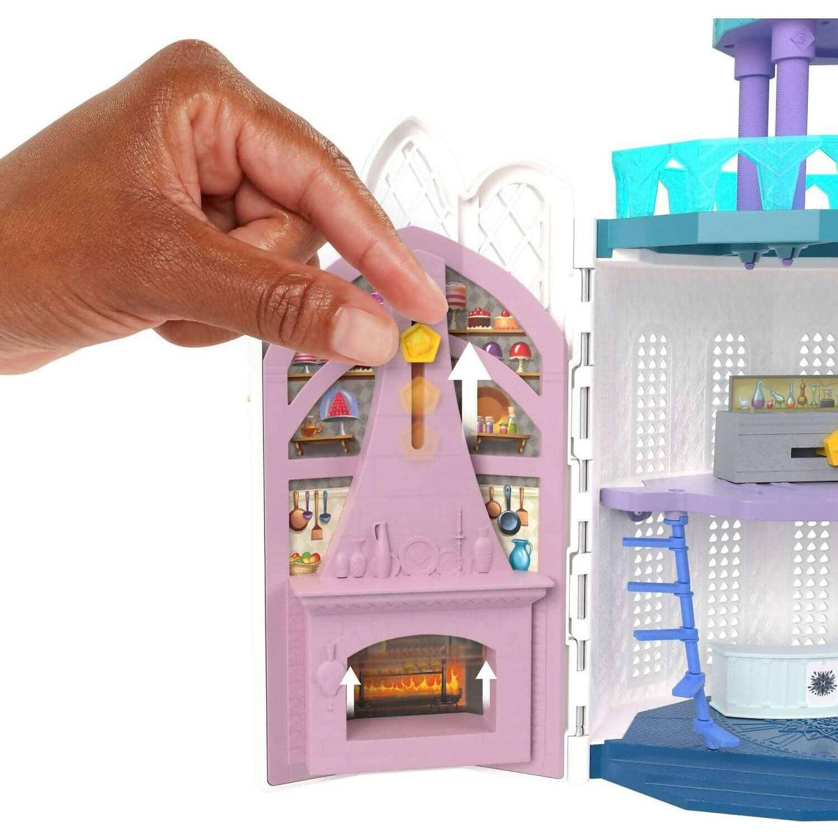 Disney - Wish - Rosas Castle Dollhouse Playset With 2 Posable Mini Dolls Star Figure 20 Accessories Light-up Projection Dome & More - Mattel