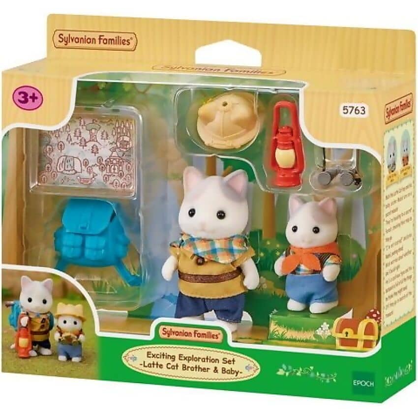 Sylvanian Families - Exciting Exploration Playset -latte Cat Brother & Baby