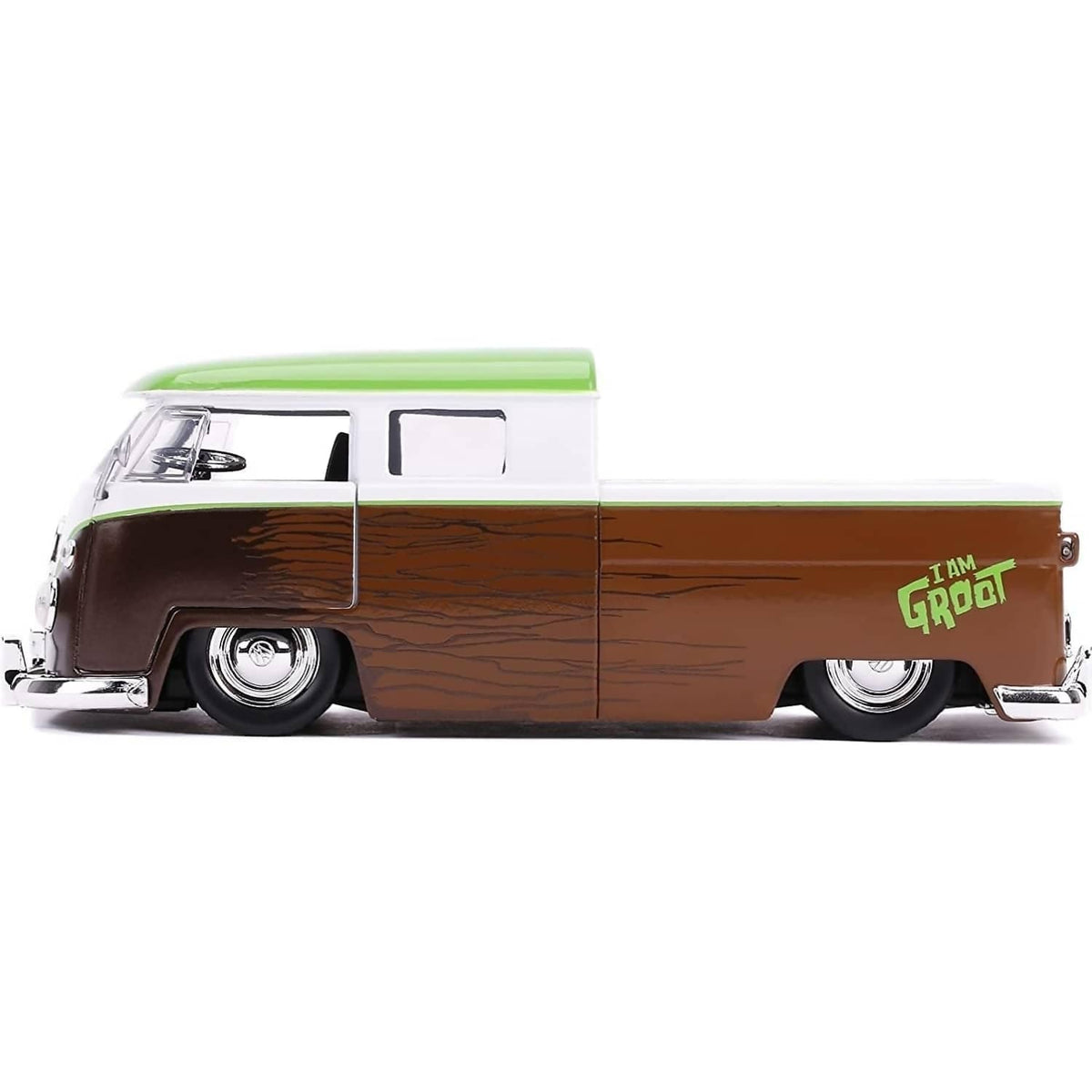 JADA TOYS - MARVEL 1963 VOLKSWAGON BUS PICKUP WITH GROOT 1:24 SCALE DIECAST VEHICLE & FIGURE SET
