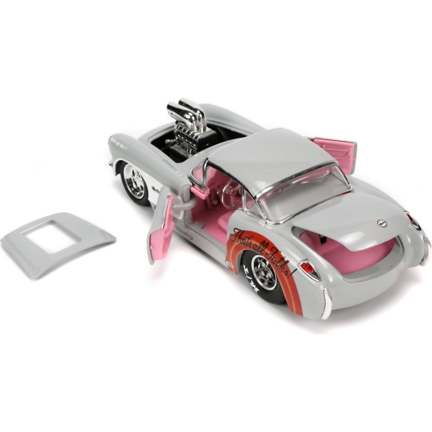 JADA TOYS - LOONEY TUNES 57 CHEVROLET CORVETTE WITH BUGS BUNNY 1:24 SCALE DIECAST VEHICLE