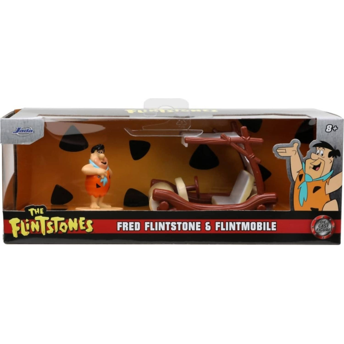 JADA TOYS - FRED FLINTSTONE & FLINTMOBILE 1:32 SCALE DIECAST VEHICLE & FIGURE SET