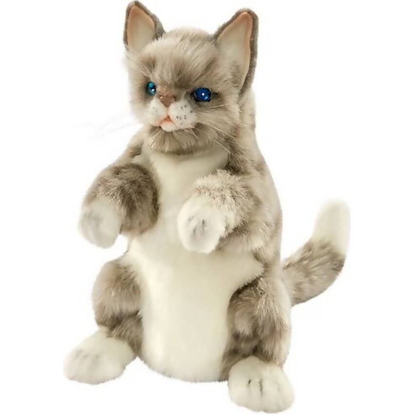 Hansa - Grey Cat Puppet 30cm Plush