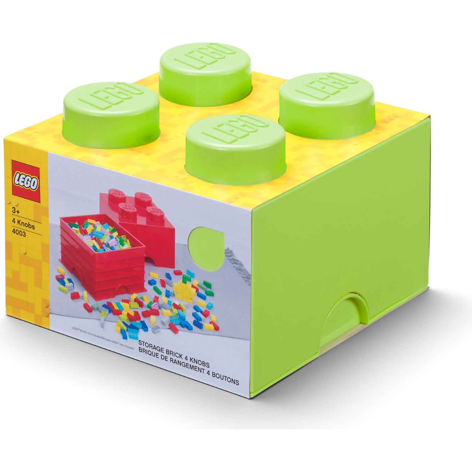 LEGO® Storage Brick 4 Studs Lime Green - Room Copenhagen