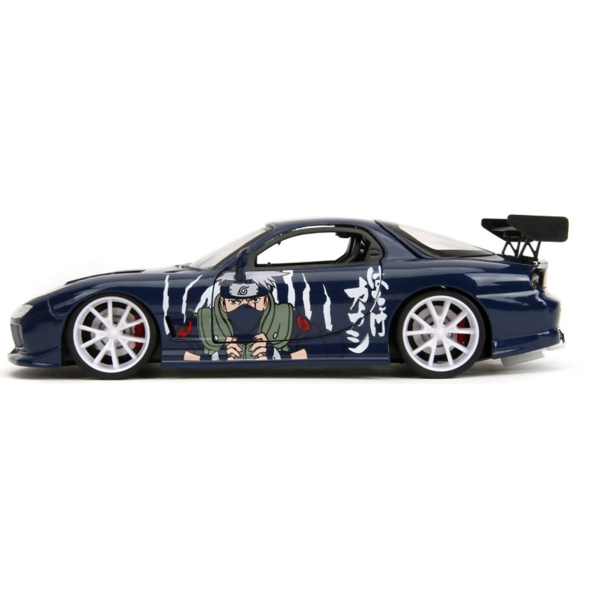 JADA TOYS - 1993 MAZDA RX-7 V2 WITH NARUTO SHIPPUDEN ARTWORK & KAKASHI HATAKE FIGURE 1:24 SCALE DIECAST VEHICLE & FIGURE SET