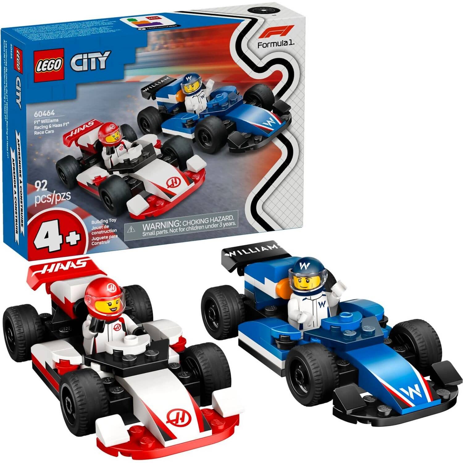 LEGO® 60464 F1 Williams Racing & Haas F1 Race Cars - City 4+