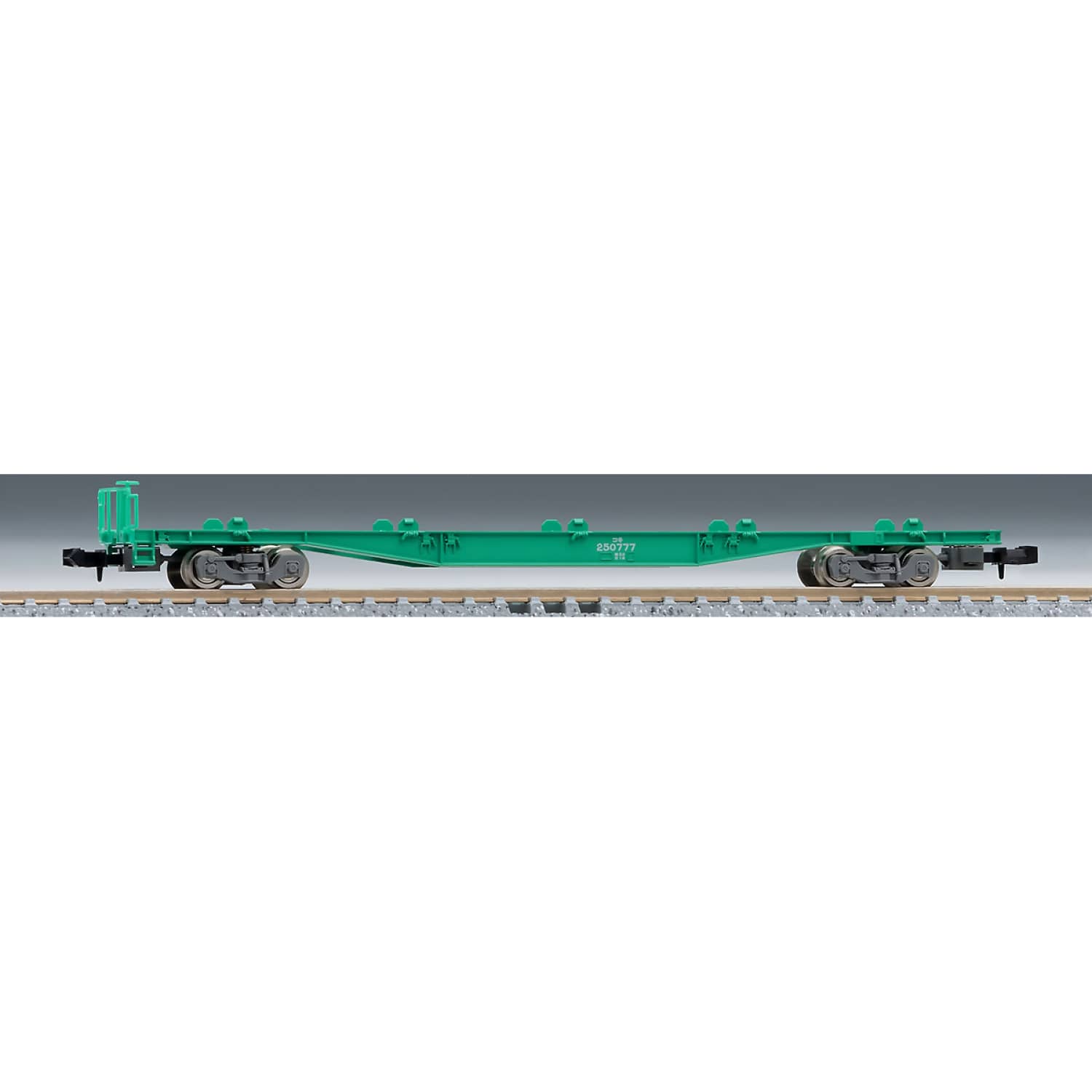 TOMIX - KOKI 250000 FREIGHT CAR GREEN WITH TAIL LIGHT NO CONTAINER N SCALE - MODEL RAILWAY ACCESSORY