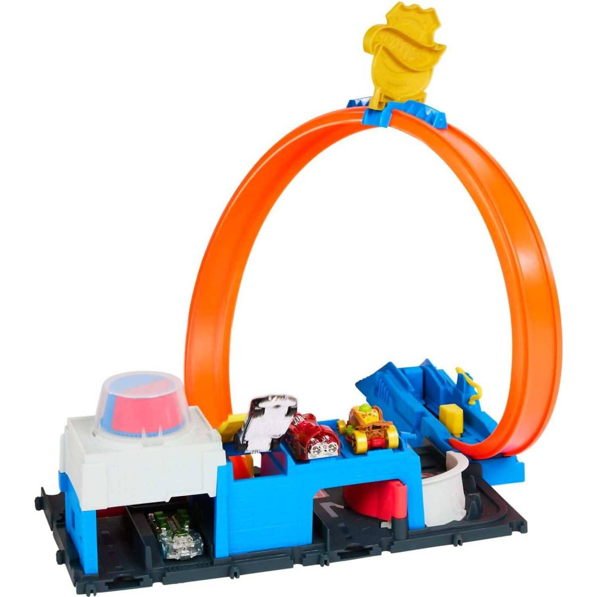 Hot Wheels - City Super Police Station Playset With 1:64 Scale Police Toy Car & Adjustable Track Loop