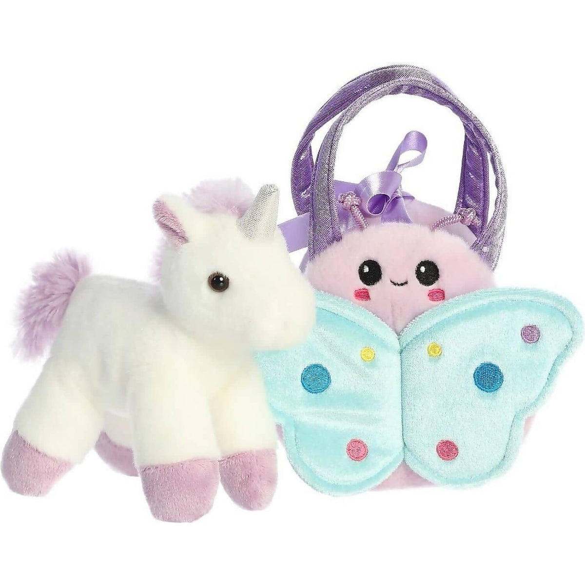 Cotton Candy - Fancy Pals Unicorn With Butterfly Bag