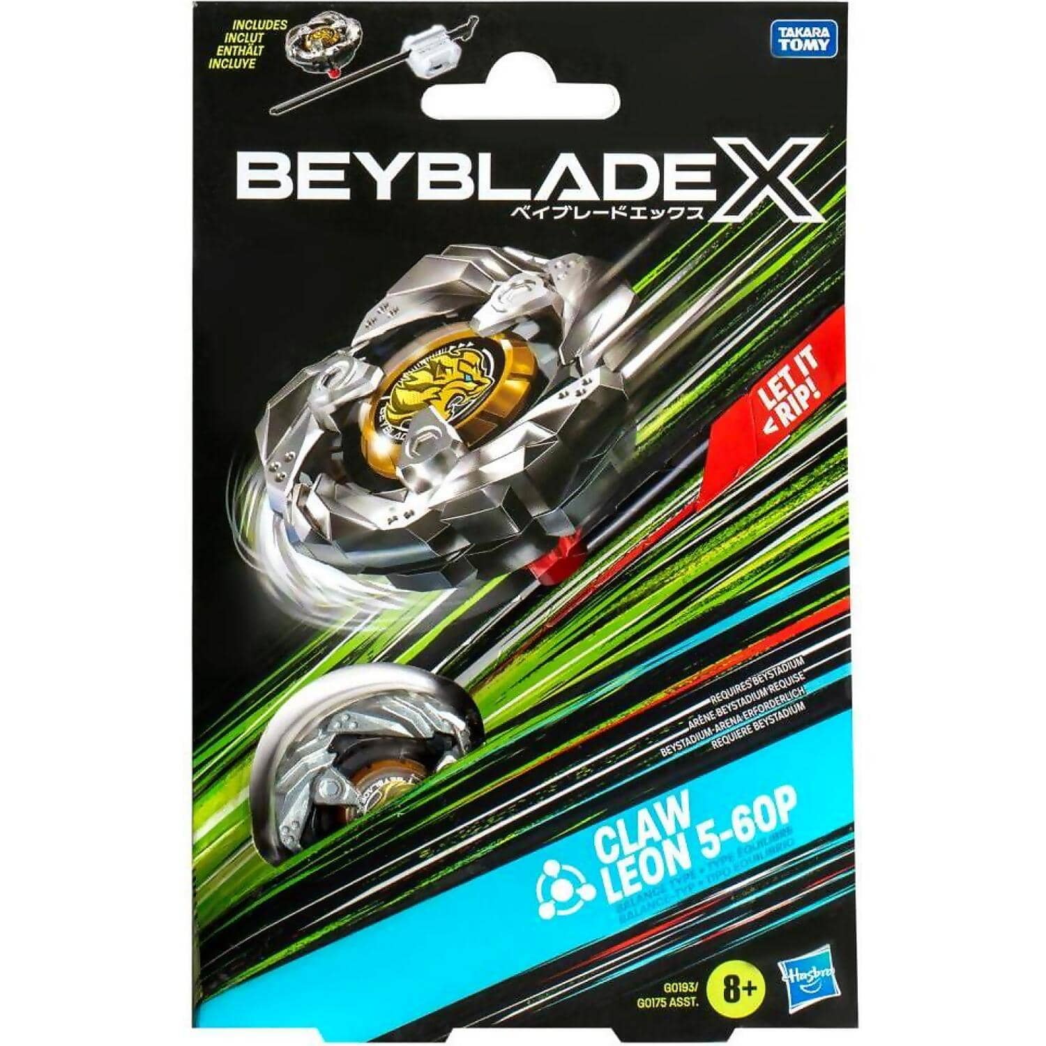 BEYBLADE X - Claw Leon 5-60P Starter Pack Top And Launcher