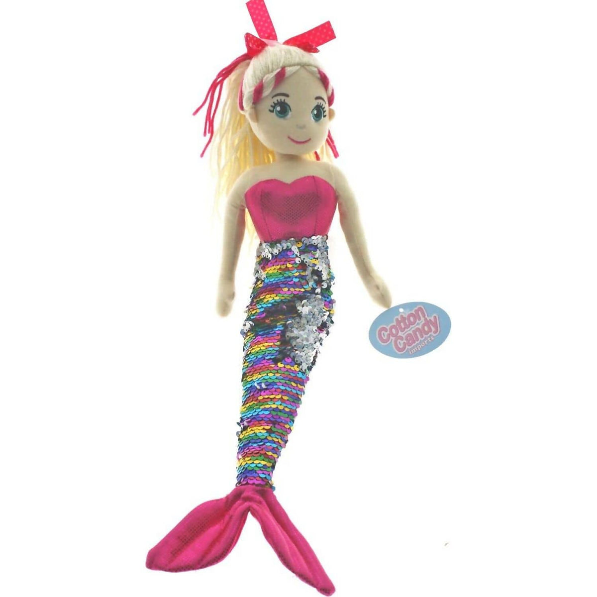 Cotton Candy - Mermaid Isla 45m Pink Rainbow Flip Sequined Tail