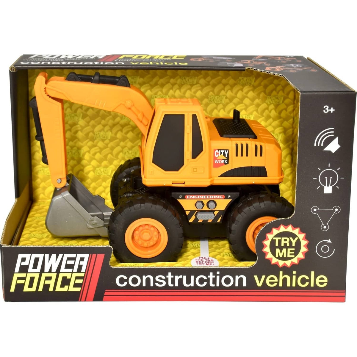 Power Force - Construction Vehicle Excavator with Light & Sound