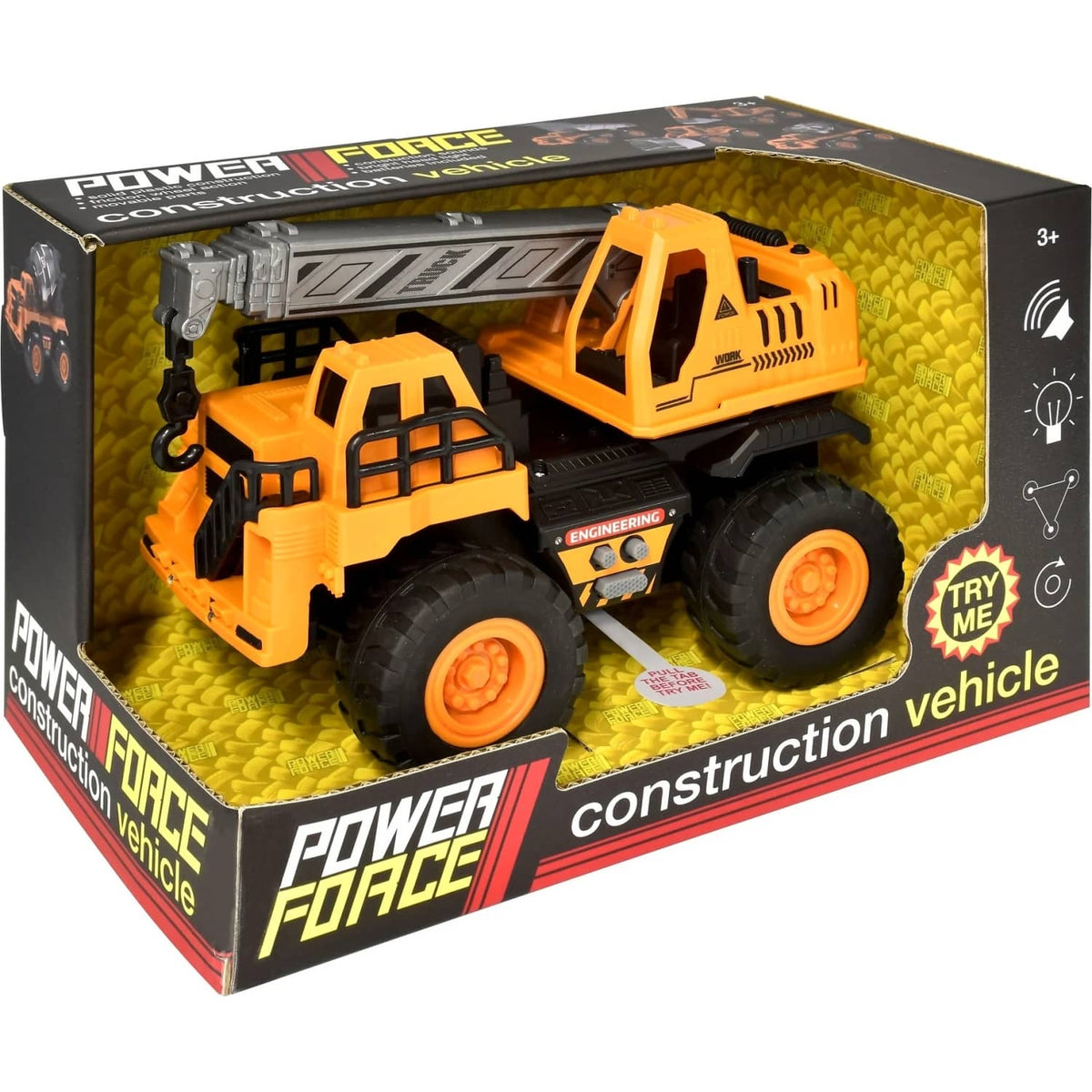 Power Force - Construction Vehicle Crane with Light & Sound