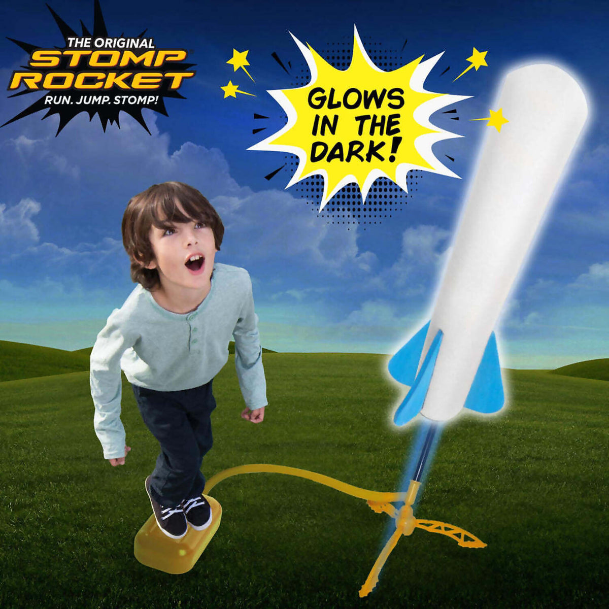 Stomp Rocket - Jr Glow Rocket - 4 Foam Glow in the Dark Rockets