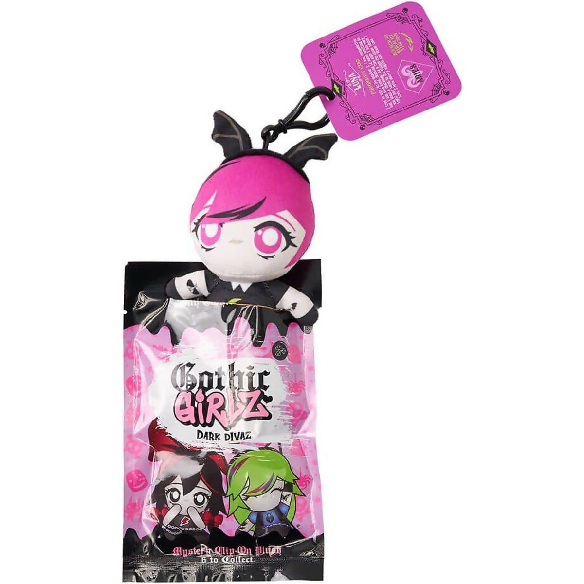 Kreepy Collections - Gothic Girlz Dark Divaz Mystery Blind Bag - 12cm Plush Clip-on - Jasnor