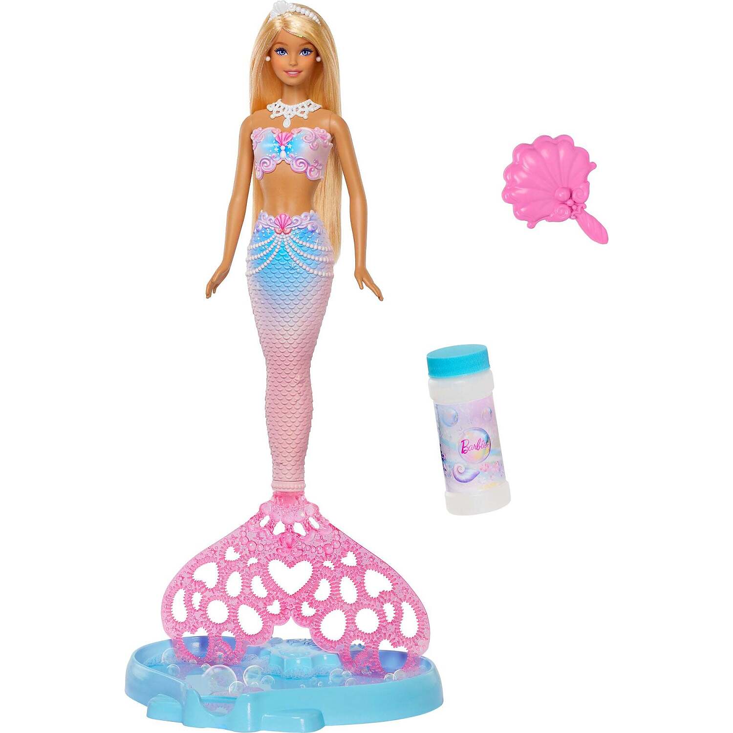 Barbie - Bubble Sparkle Mermaid Doll with Bubble-Making Feature - Mattel