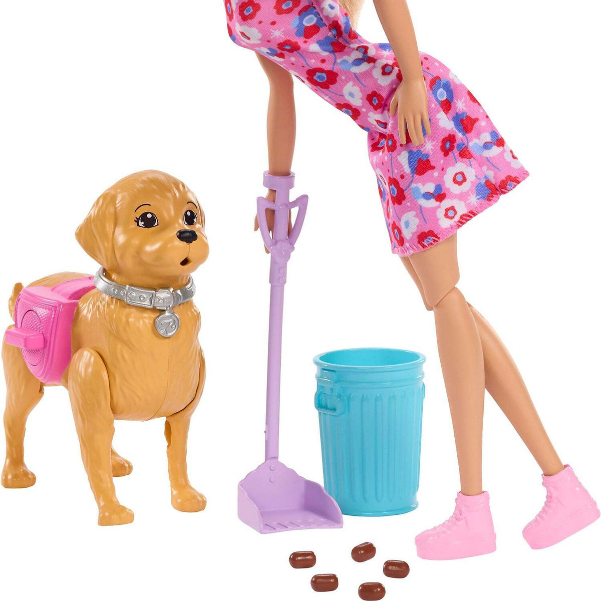 Barbie - Family & Friends Barbie Malibu Walk & Potty Puppy Doll - Mattel