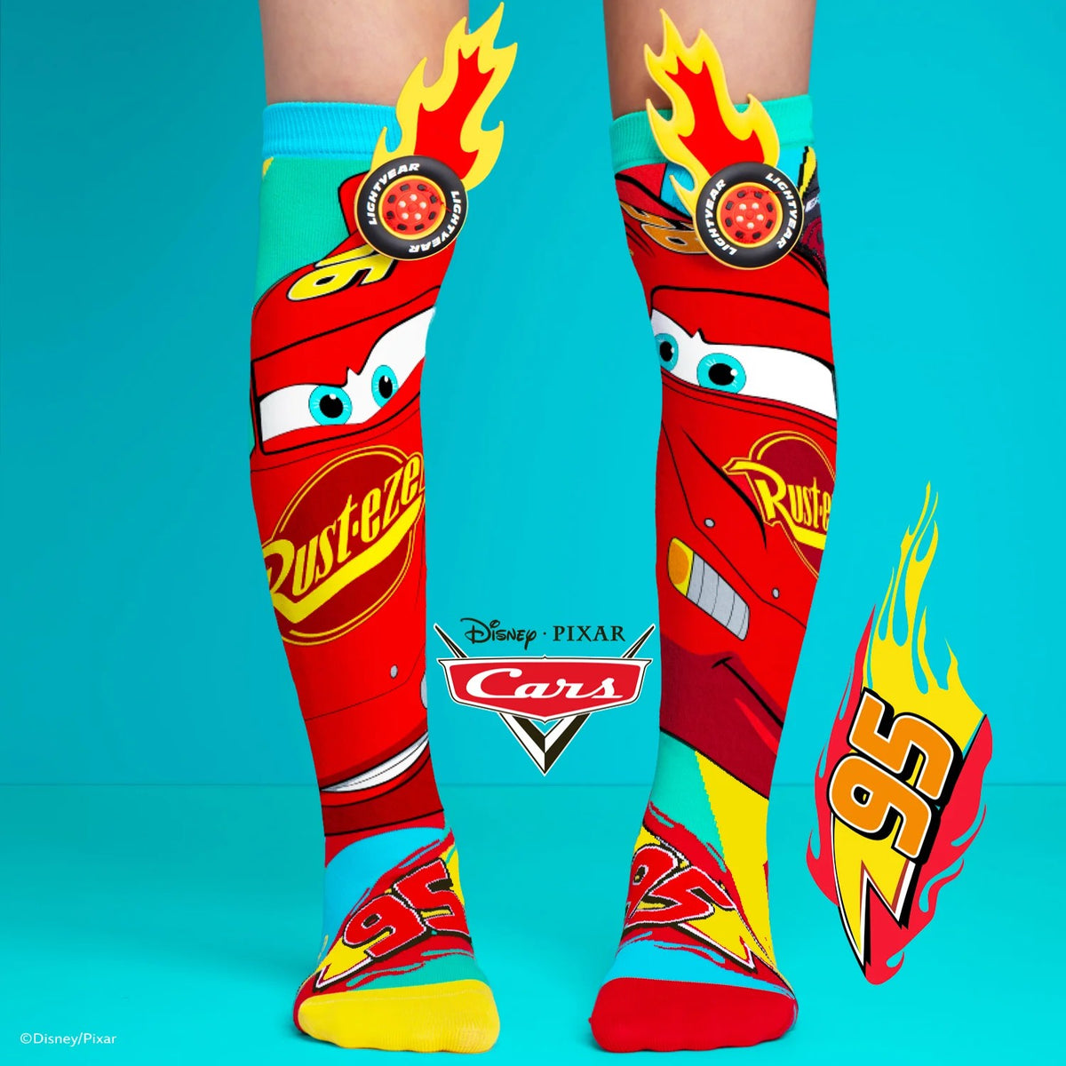 Madmia - Lightning McQueen Cars Socks Toddler Age 3-5y