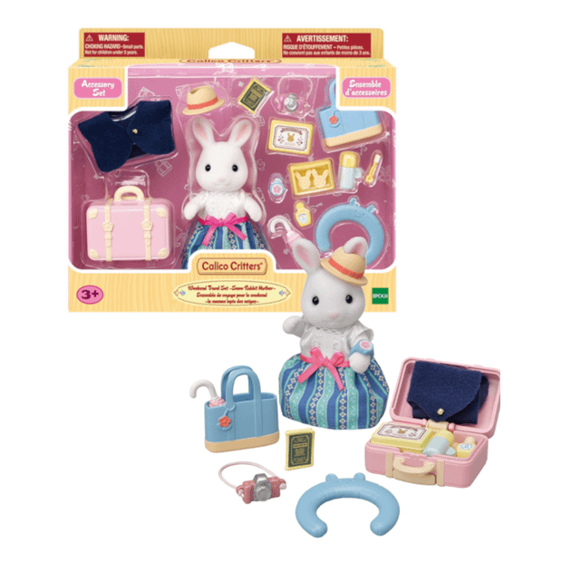 Sylvanian Families - Weekend Travel Playset With Snow Rabbit Mother Animal Doll Playset