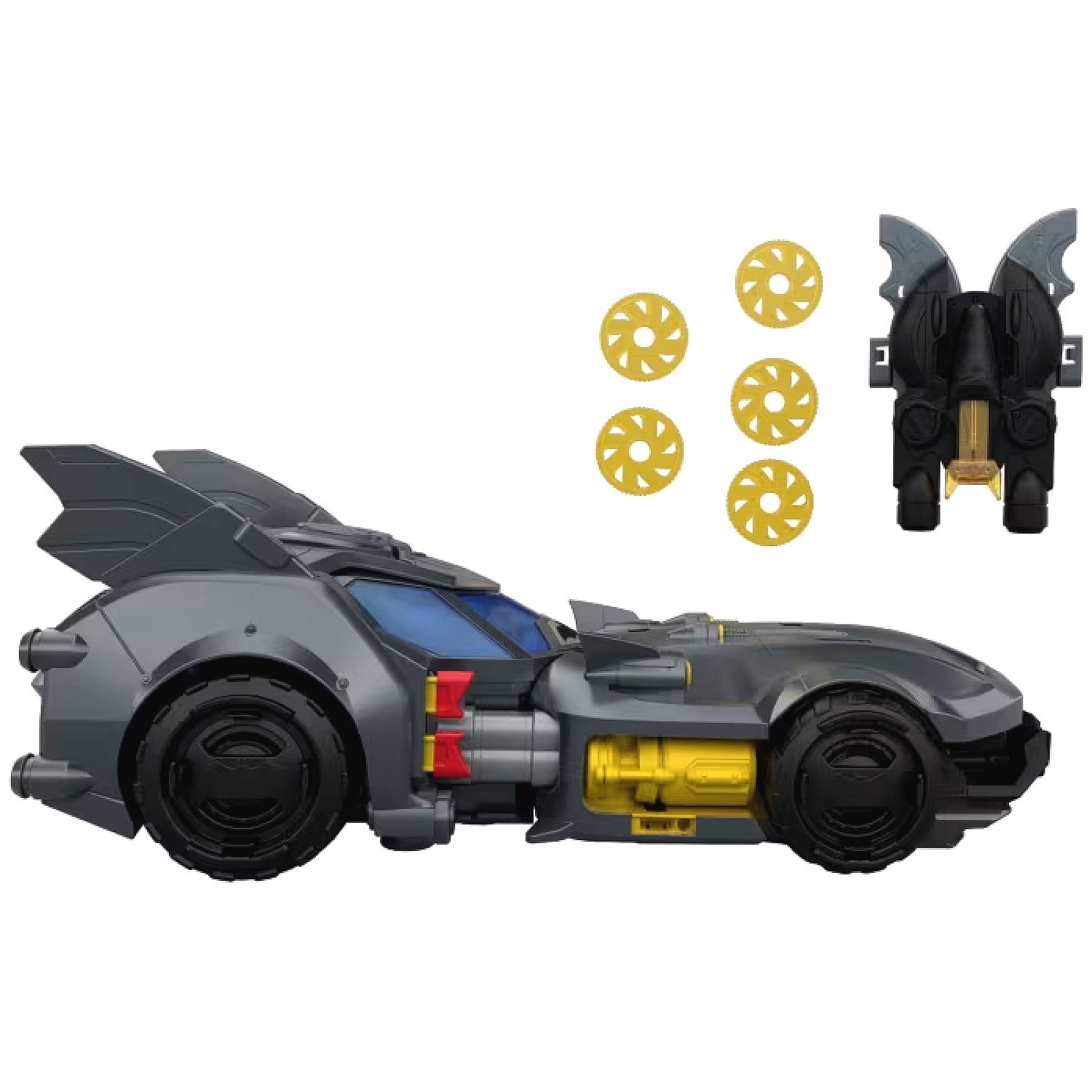 DC - Premier Batlink Batmobile Vehicle Batman Signature Crime Fighting Car with Bat-Drone Cannon - Mattel