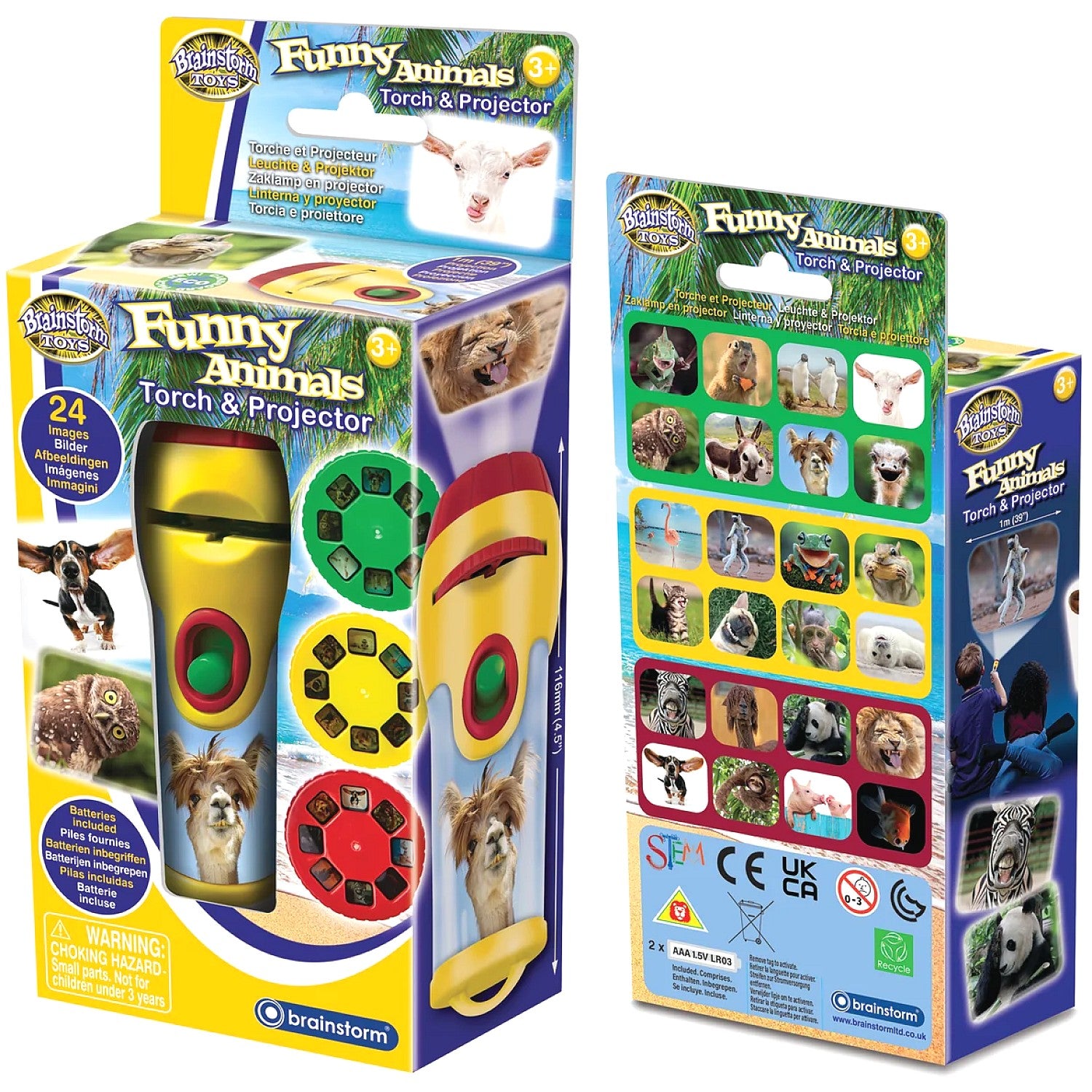 Brainstorm Toys - Funny Animals Torch & Projector