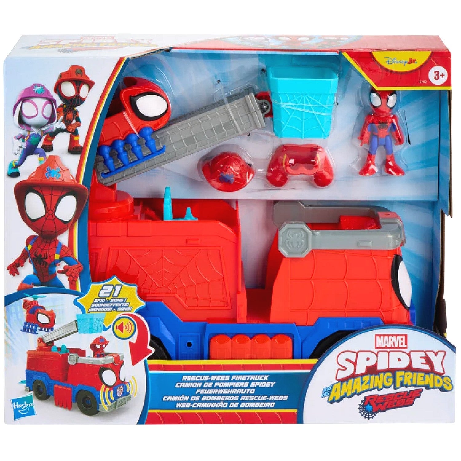Marvel - Spidey and his Amazing Friends Rescue-Webs Firetruck Action Figure and Vehicle - Hasbro