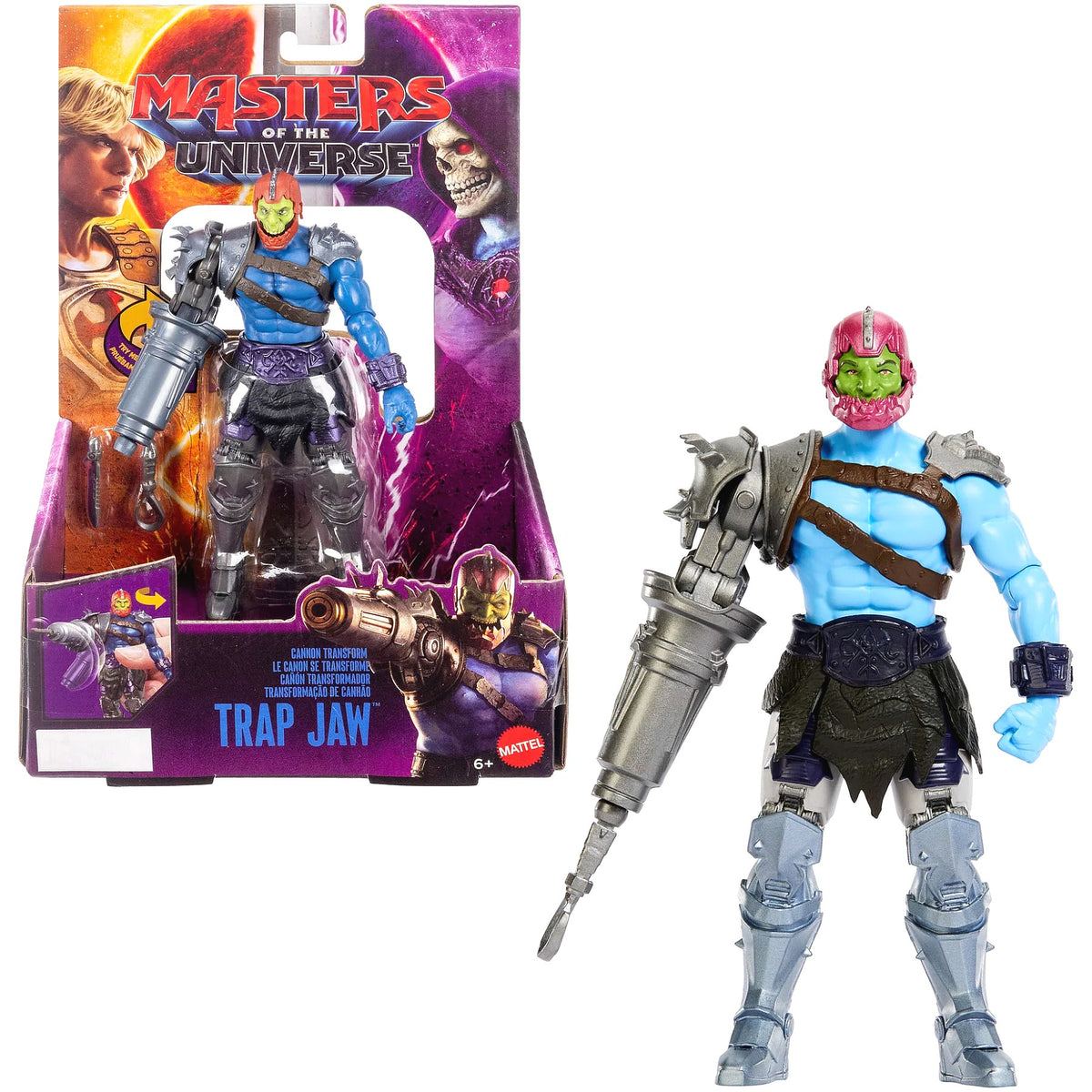 Masters of the Universe - Cannon Transform Trap Jaw 5.5-Inch Action Figure - Mattel