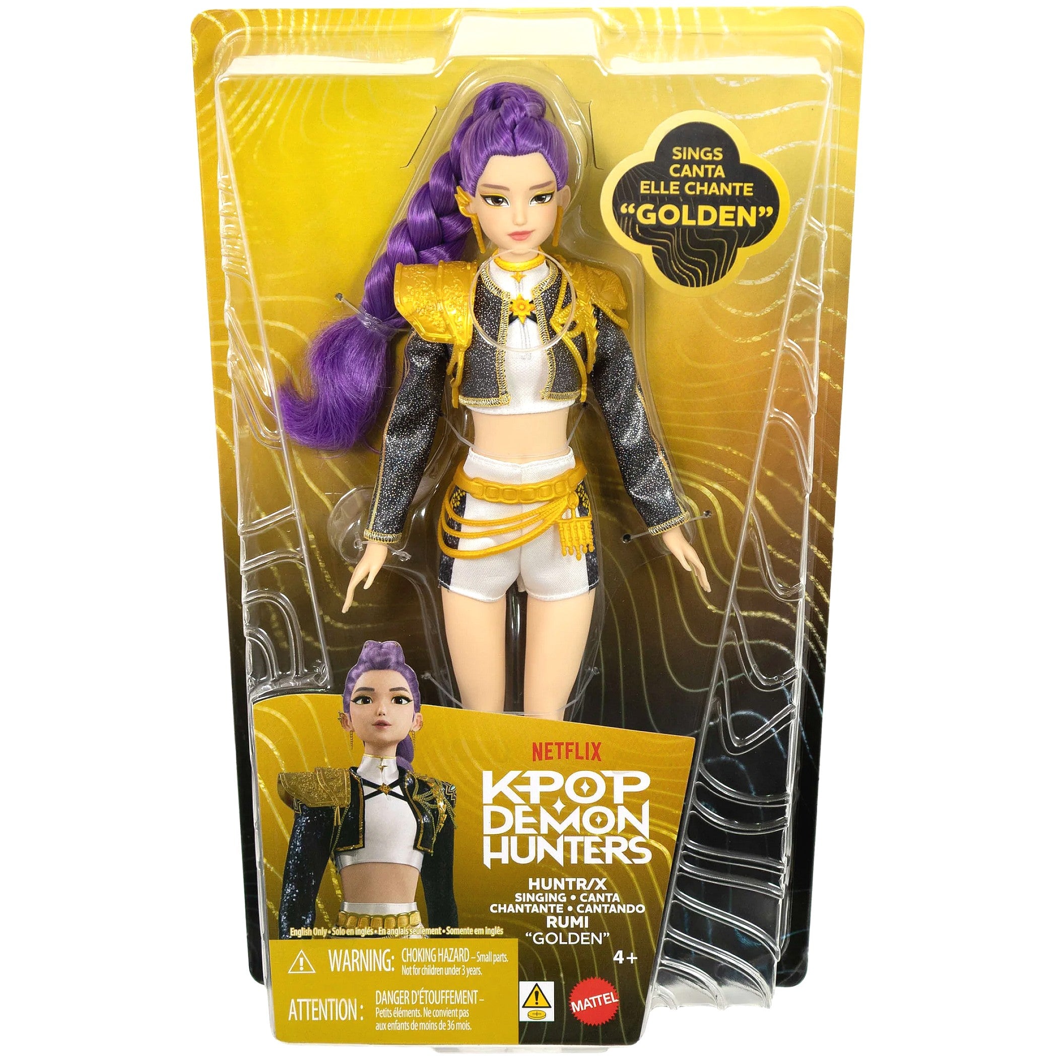 KPop Demon Hunters - HUNTR/X Rumi Singing Golden Fashion Doll - Mattel