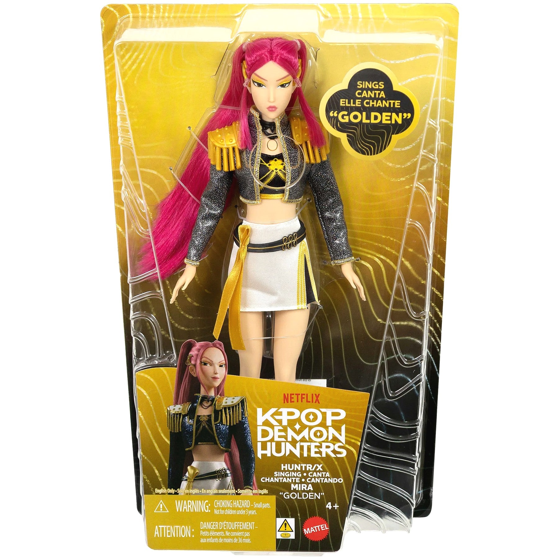 KPop Demon Hunters - HUNTR/X Mira Singing Golden Fashion Doll - Mattel