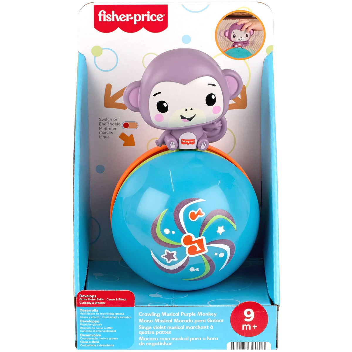 Fisher-Price - Crawling Musical Purple Monkey - Mattel