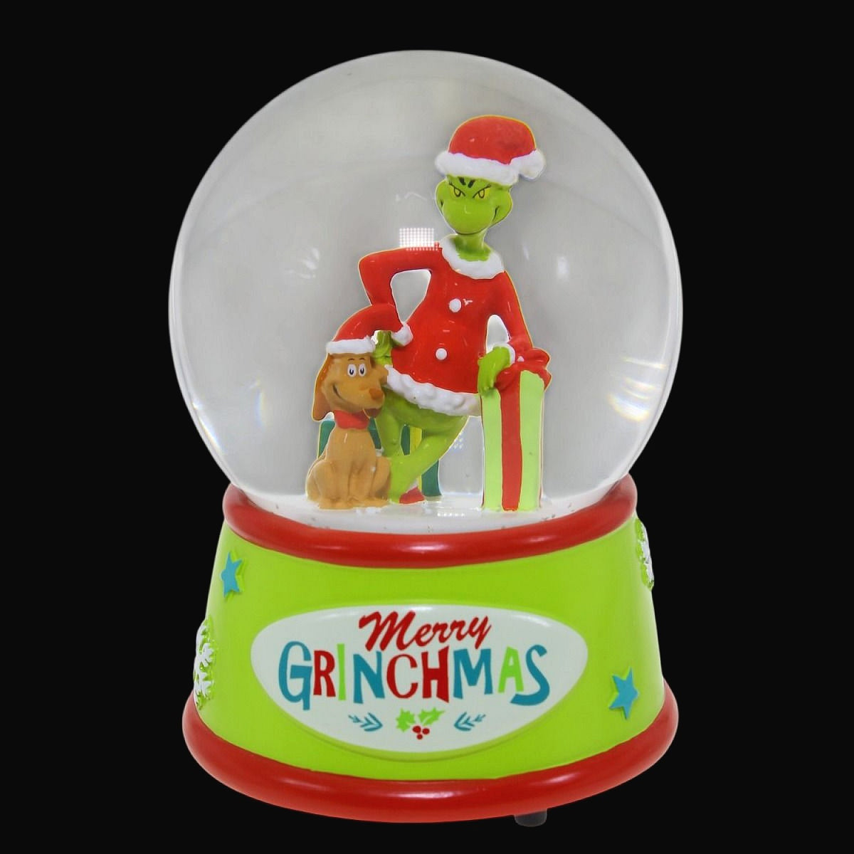 Cotton Candy - Xmas Dr. Seuss The Grinch & Max Merry Grinchmas Wind-Up Musical Snow Globe - Christmas