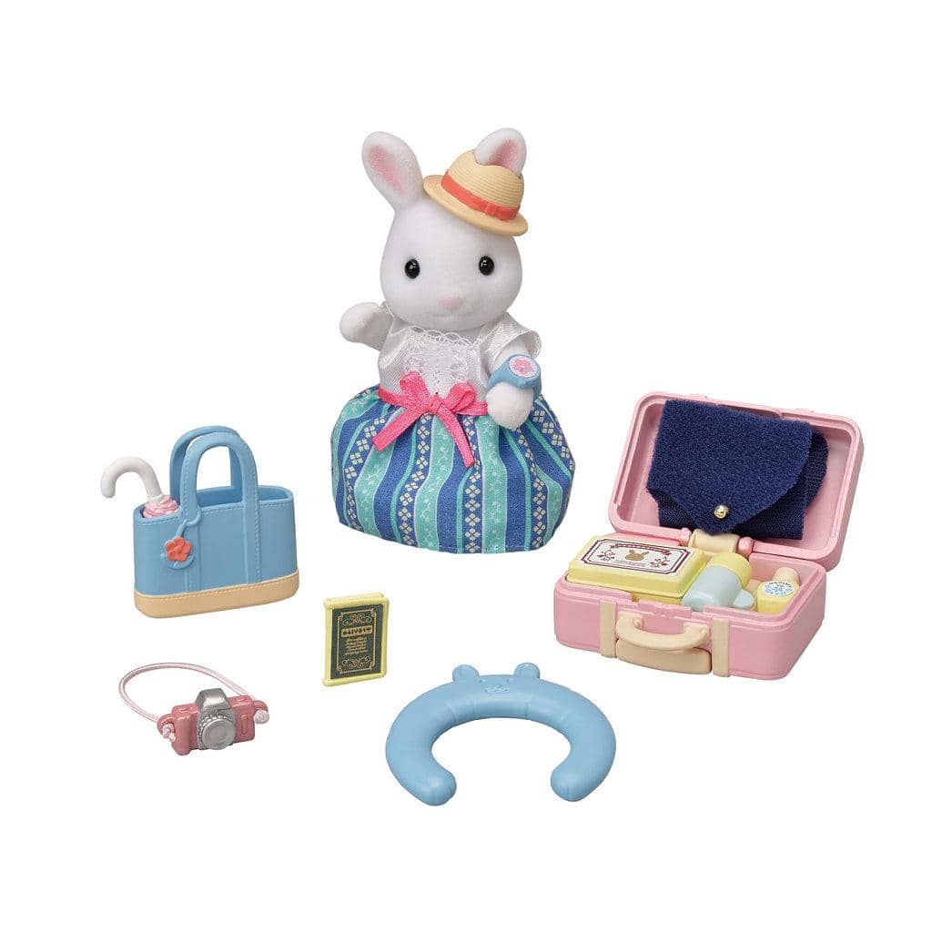 Sylvanian Families - Weekend Travel Playset With Snow Rabbit Mother Animal Doll Playset