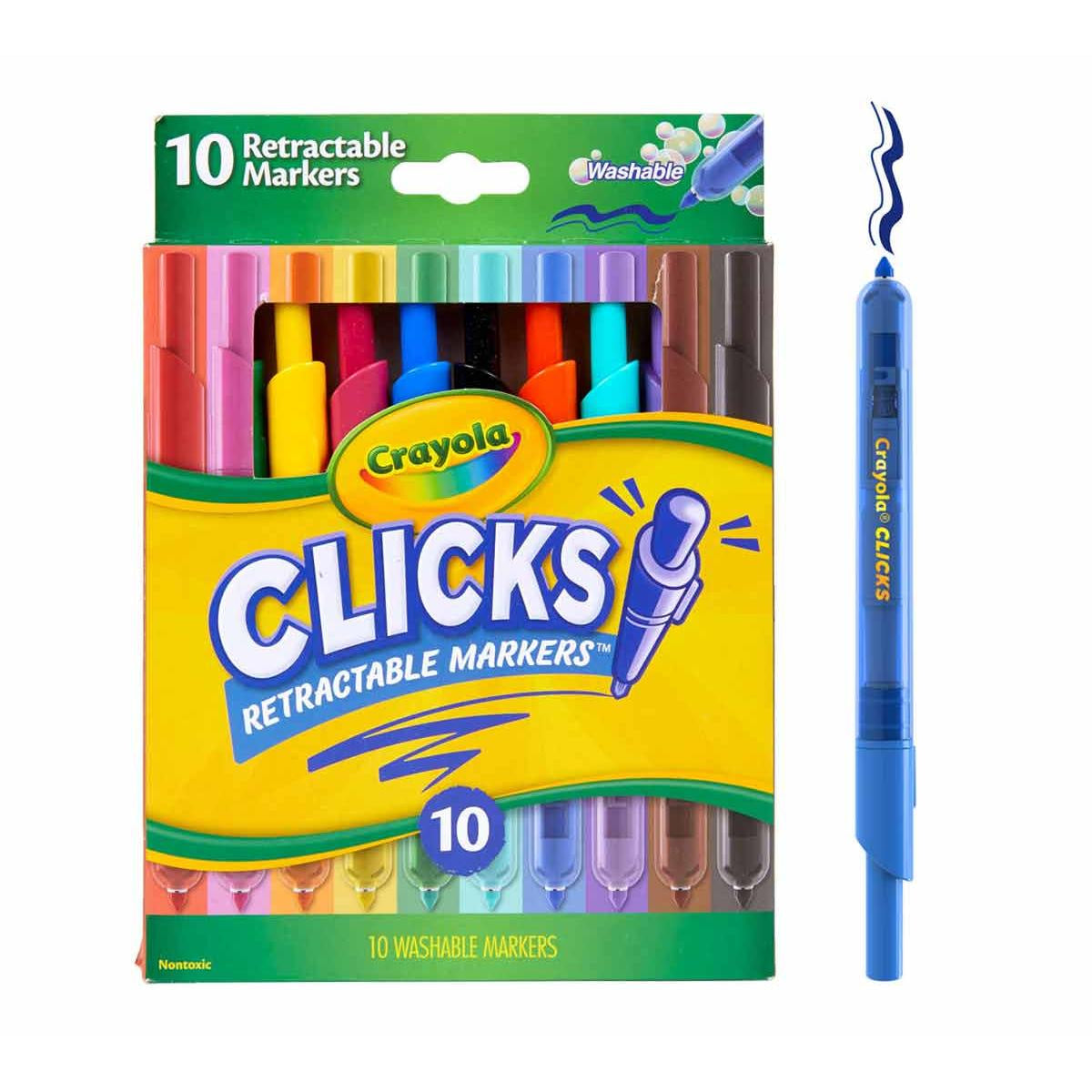 Crayola - 10 Pack Super Clicks Retractable Markers