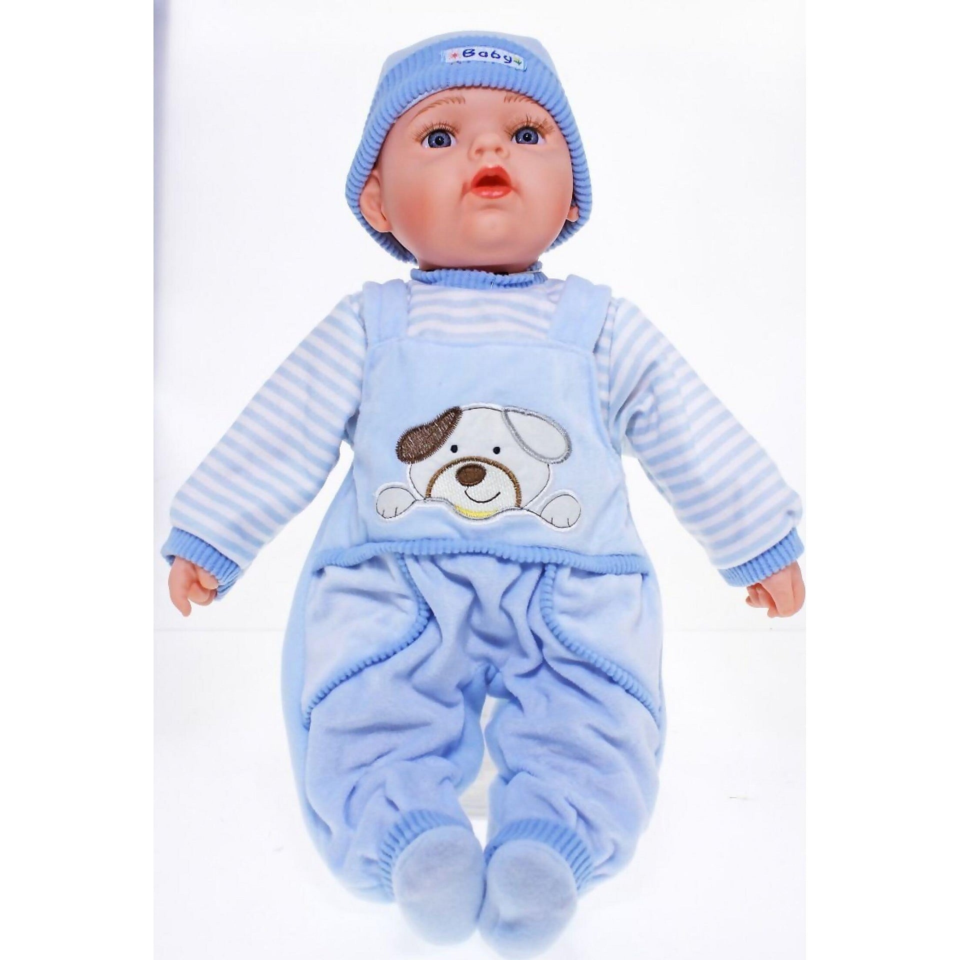 Cotton Candy - Baby Doll Josh - Blue Fleece Overalls