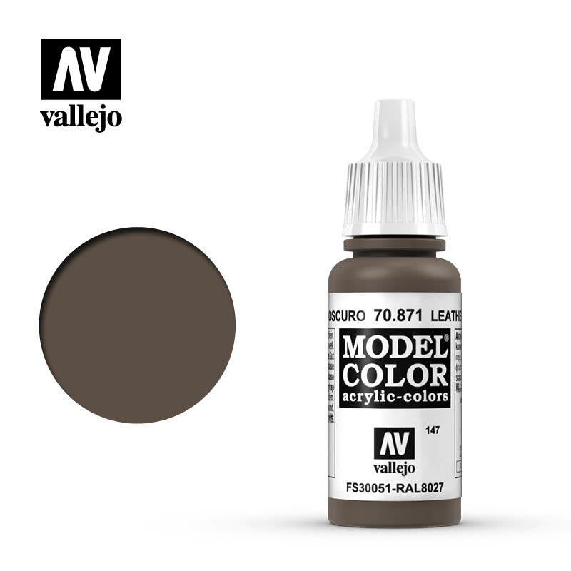 VALLEJO MODEL COLOR LEATHER BROWN 17ML AV70871