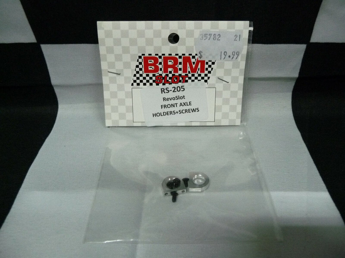 BRM - SLOT RS-205 REVOSLOT FRONT AXLE HOLDERS + SCREWS