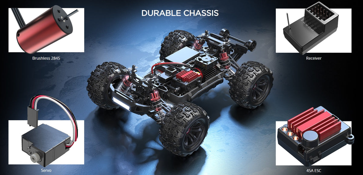 MJX - 1:16 HYPER GO 4WD BRUSHLESS 45KM 2S 2.4GHZ RC MONSTER TRUCK (16209)
