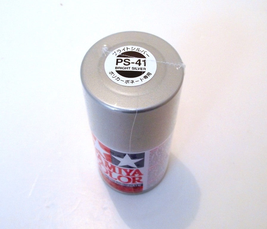 PS-41 TAMIYA POLYCARBONATE SPRAY PAINT TRANSL BRIGHT SILV