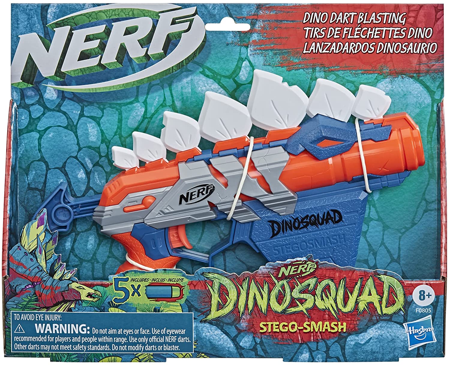 Nerf - Dinosquad Stegosmash Dart Blaster Dinosaur Design Stegosaurus Spikes Hasbro