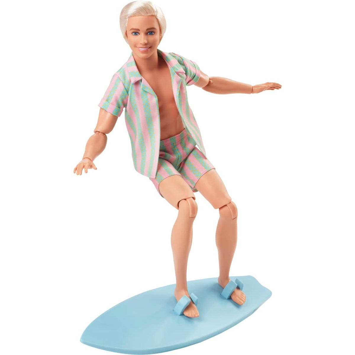 Barbie - Barbie The Movie Ken Doll Wearing Pastel Striped Beach Matching Set - Mattel