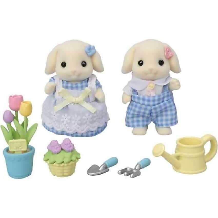 Sylvanian Families - Blossom Gardening Playset Flora Rabbit Sister & Brother