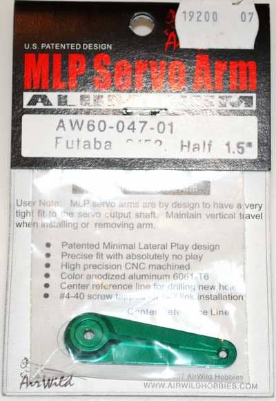 AIR WILD ALUMINIUM SERVO ARM HALF 1.5' SUIT 9152 FUTABA SERVO