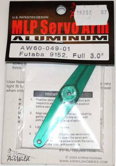 AIR WILD ALUMINIUM SERVO ARM FULL 3' SUIT 9152 FUTABA SERVO