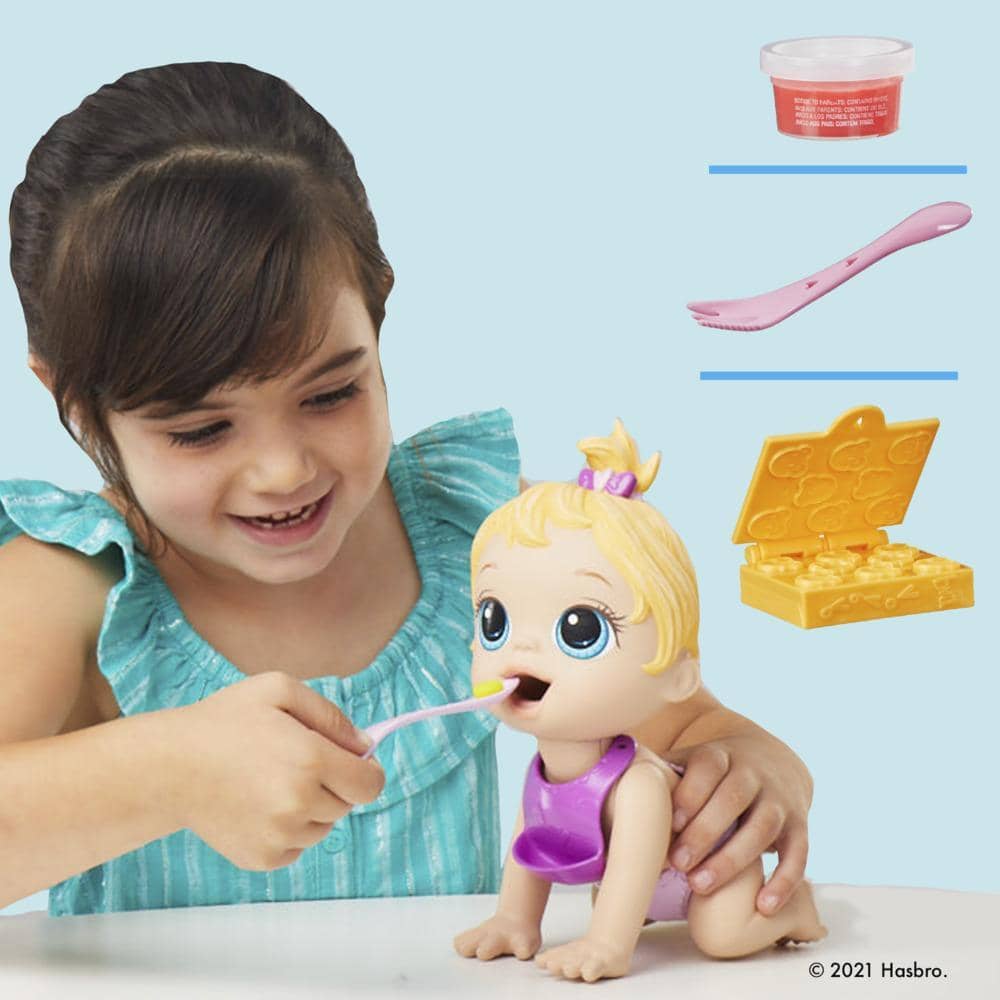 Baby Alive - Lil Snacks Doll Eats And Poops 8-inch Baby Doll With Snack Mold Toy For Kids Ages 3 And Up Blonde Hair Hasbro