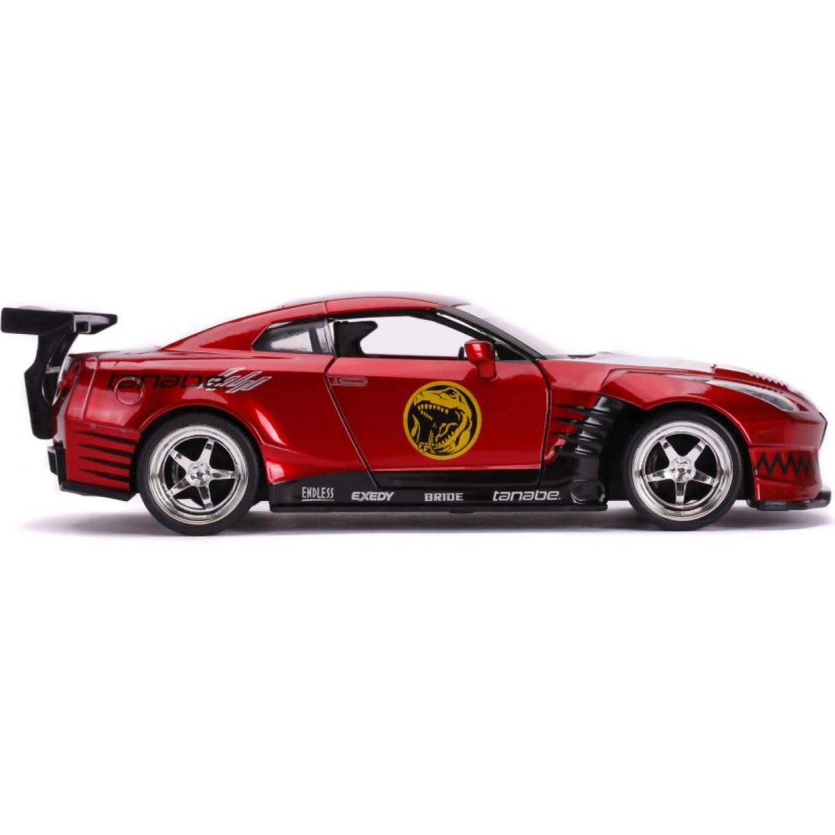 JADA TOYS - POWER RANGERS 2009 NISSAN GT-R WITH RED RANGER 1:24 SCALE DIECAST VEHICLE & FIGURE SET