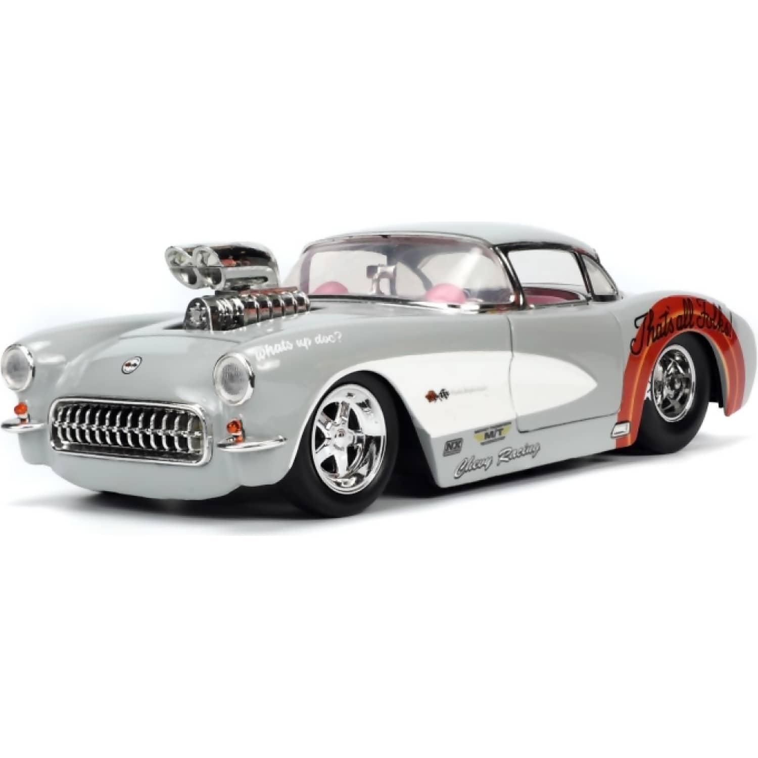 JADA TOYS - LOONEY TUNES 57 CHEVROLET CORVETTE WITH BUGS BUNNY 1:24 SCALE DIECAST VEHICLE